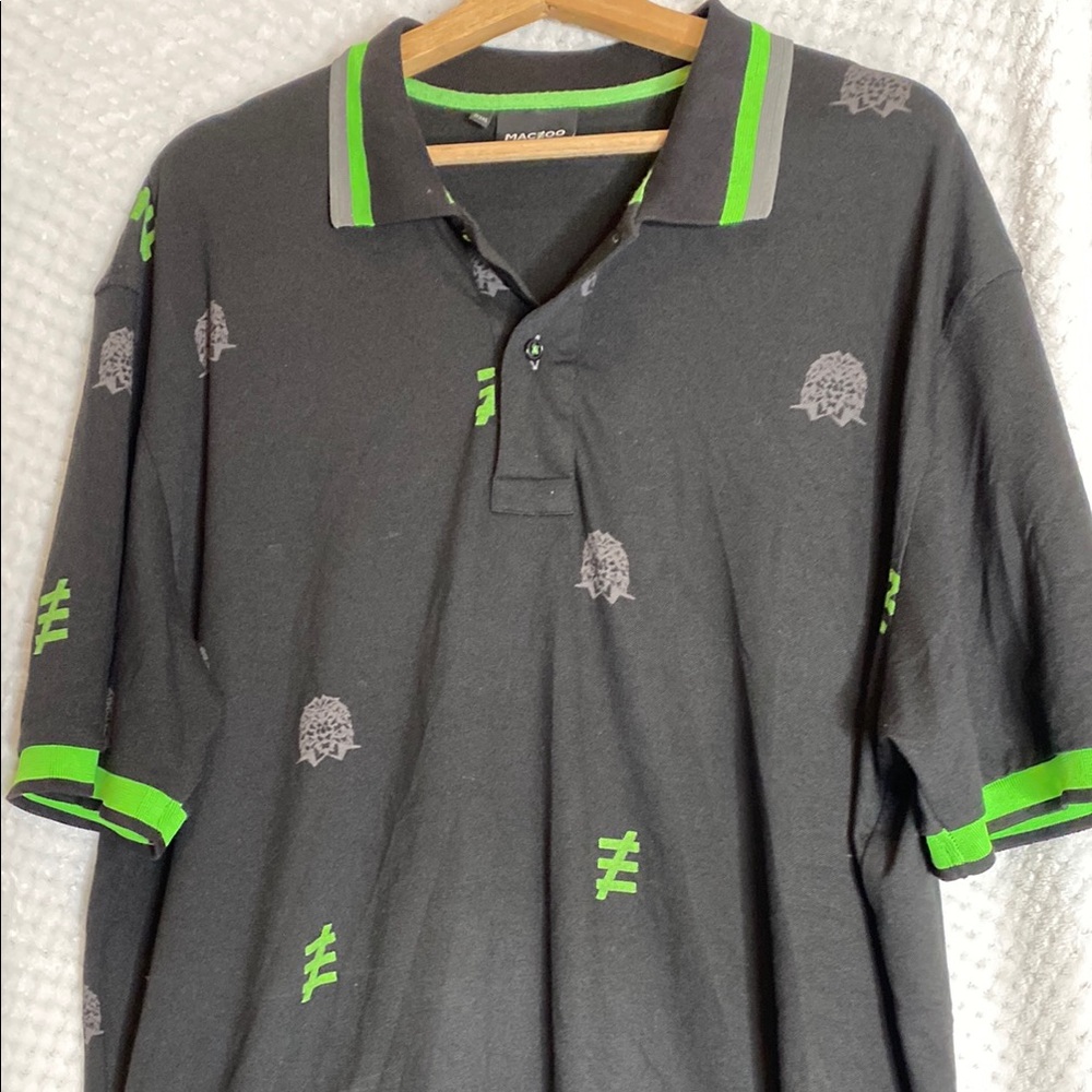 MACZOO Green and Black Polo Shirt